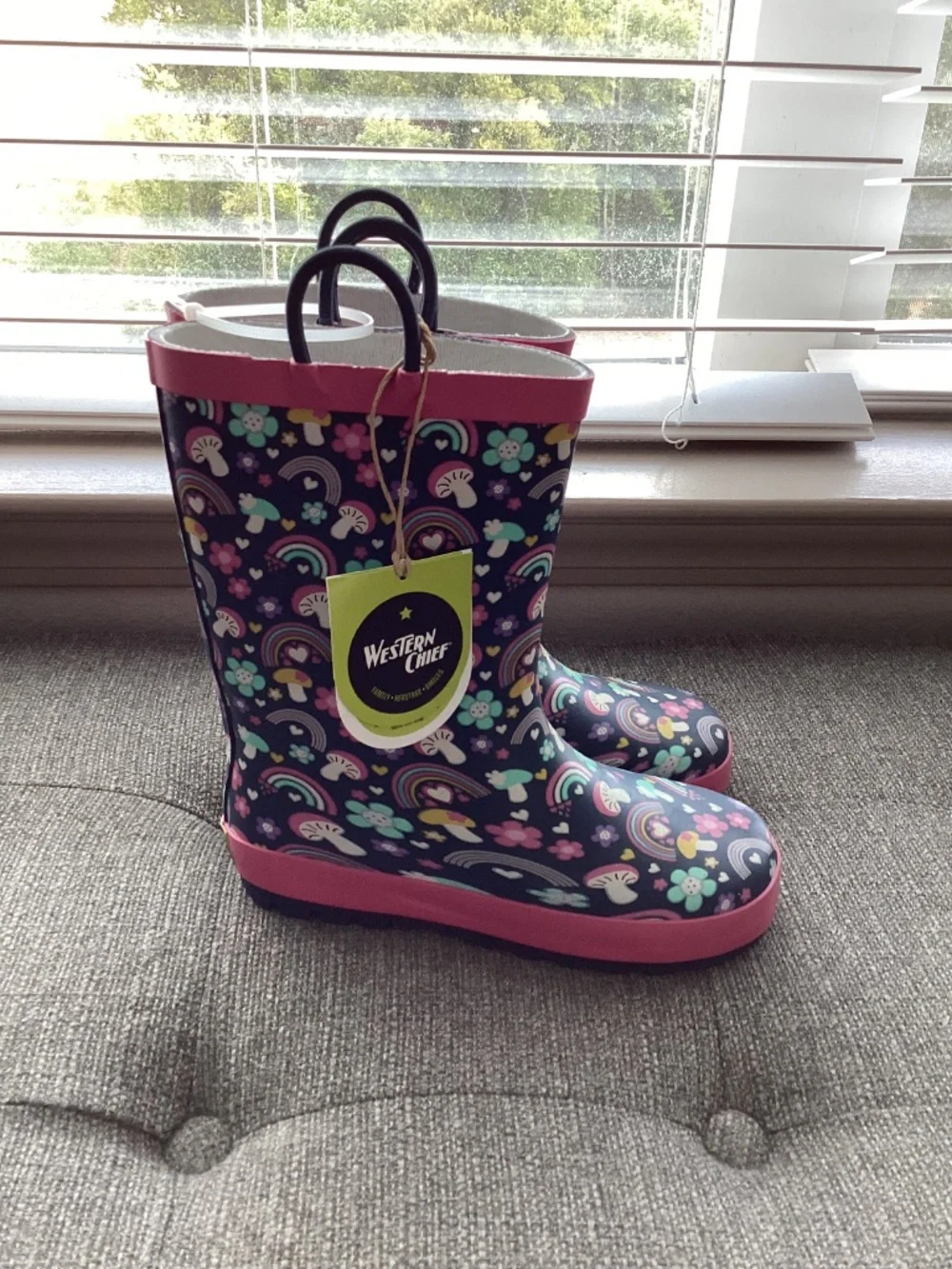 Western Chief Kids' Rainbow Dream Rain Boot, size 1 M